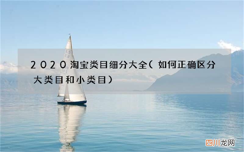 如何正确区分大类目和小类目 2020淘宝类目细分大全