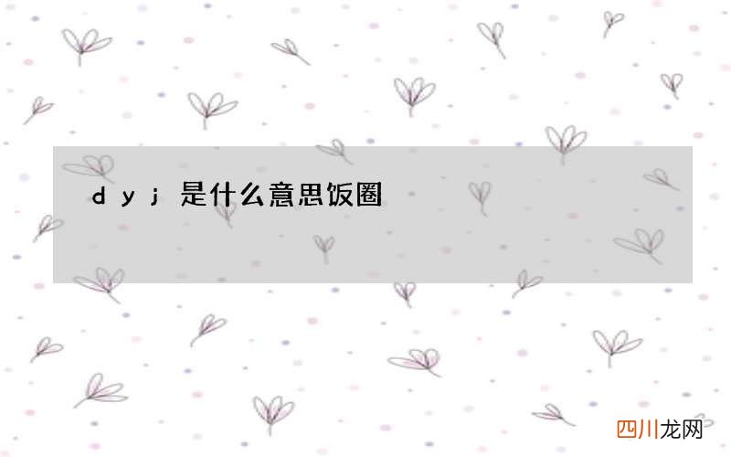 dyj是什么意思饭圈