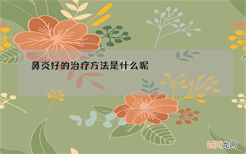 鼻炎好的治疗方法是什么呢