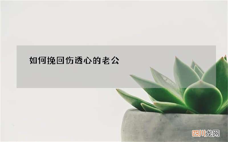 如何挽回伤透心的老公