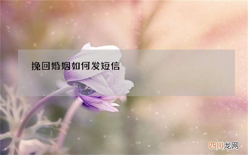 挽回婚姻如何发短信