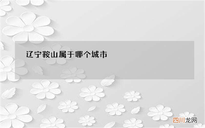 辽宁鞍山属于哪个城市