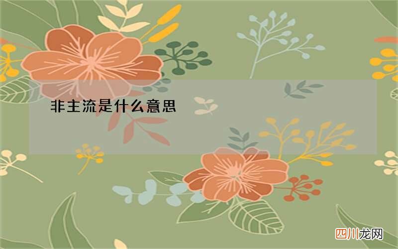 非主流是什么意思?