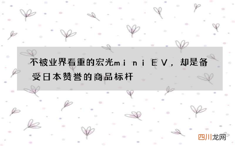 不被业界看重的宏光miniEV，却是备受日本赞誉的商品标杆