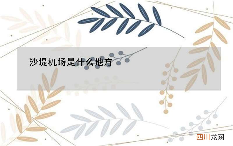 沙堤机场是什么地方