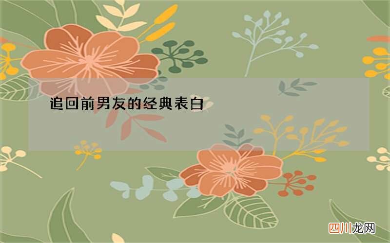 追回前男友的经典表白