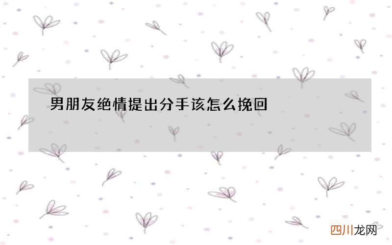 男朋友绝情提出分手该怎么挽回
