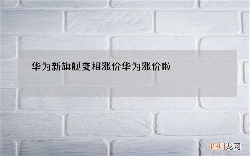 华为新旗舰变相涨价 华为涨价啦