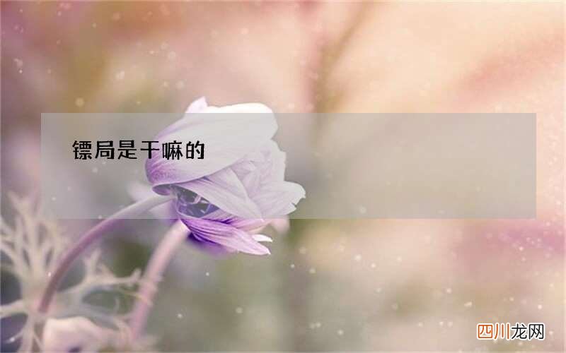镖局是干嘛的