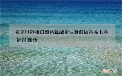 看充电器接口颜色就能辨认真假快充 充电器辨别真伪