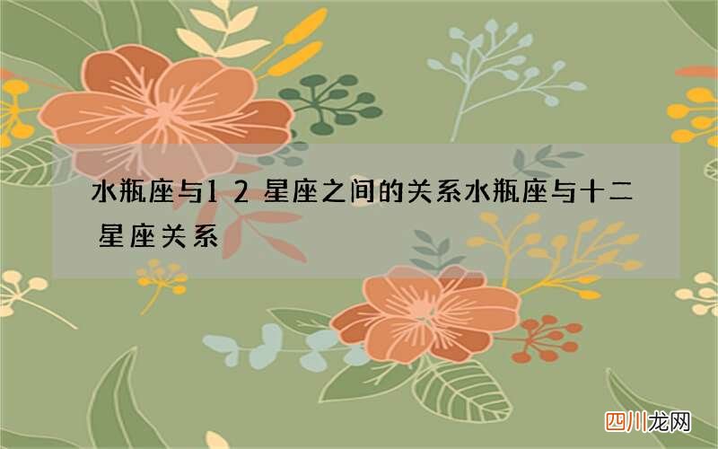 水瓶座与12星座之间的关系 水瓶座与十二星座关系