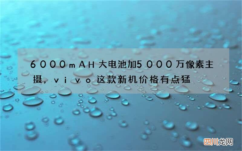 6000mAH大电池加5000万像素主摄，vivo这款新机价格有点猛