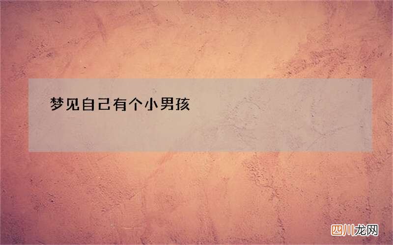 梦见自己有个小男孩