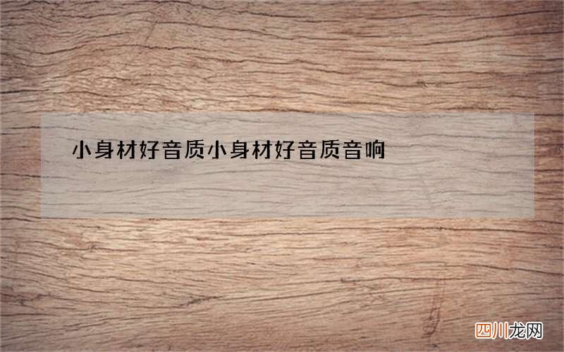 小身材好音质 小身材好音质音响