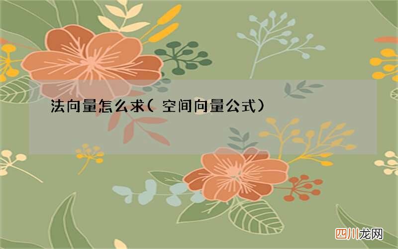 空间向量公式 法向量怎么求