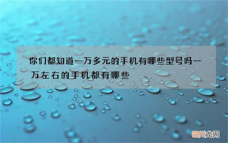 你们都知道一万多元的手机有哪些型号吗 一万左右的手机都有哪些