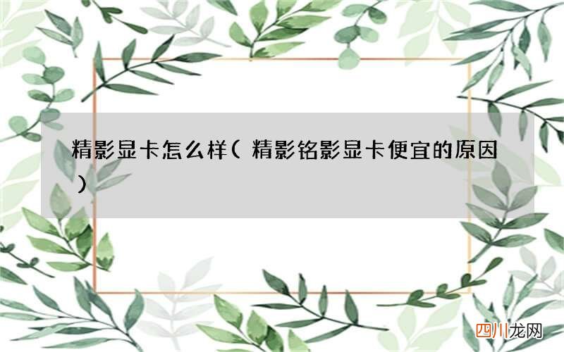 精影铭影显卡便宜的原因 精影显卡怎么样