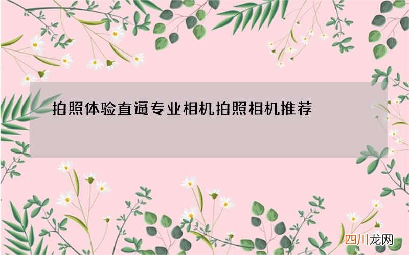 拍照体验直逼专业相机 拍照相机推荐