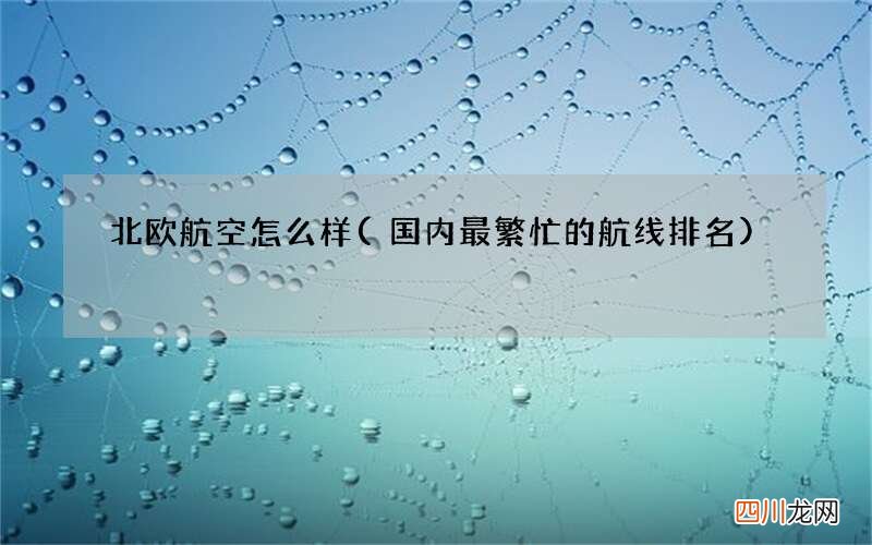 国内最繁忙的航线排名 北欧航空怎么样