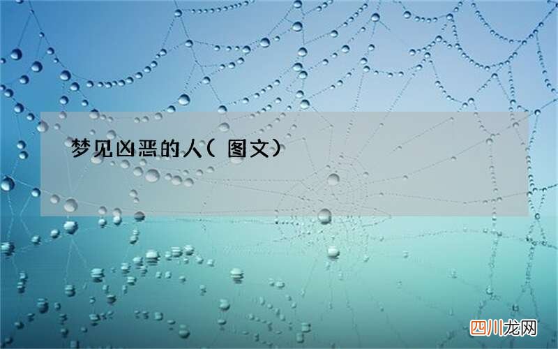 梦见凶恶的人
