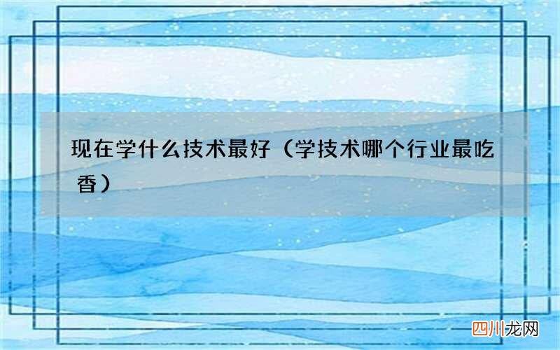 学技术哪个行业最吃香 现在学什么技术最好
