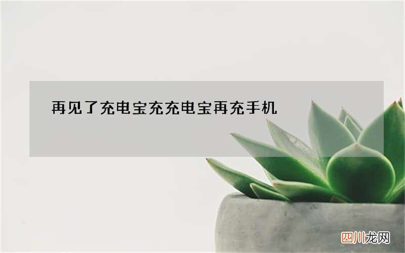 再见了充电宝 充充电宝再充手机