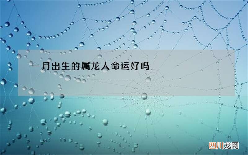 一月出生的属龙人命运好吗