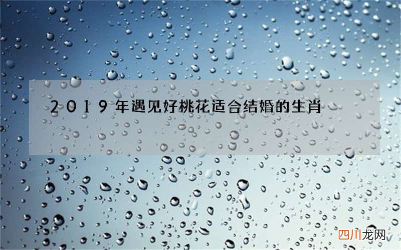 2019年遇见好桃花适合结婚的生肖