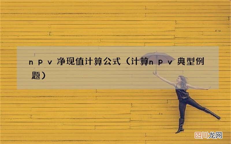 计算npv典型例题 npv净现值计算公式