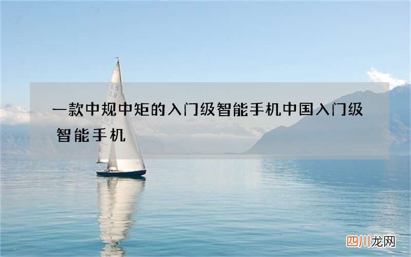 一款中规中矩的入门级智能手机 中国入门级智能手机