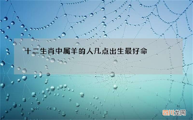 十二生肖中属羊的人几点出生最好命