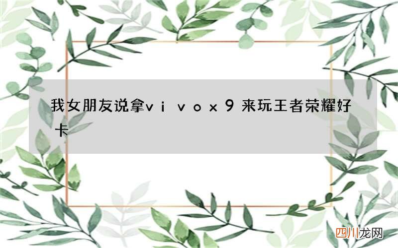 我女朋友说拿vivox9来玩王者荣耀好卡