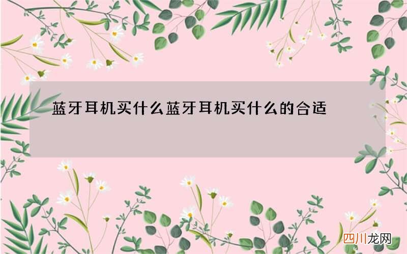 蓝牙耳机买什么 蓝牙耳机买什么的合适