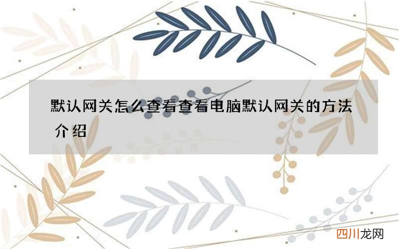 默认网关怎么查看 查看电脑默认网关的方法介绍