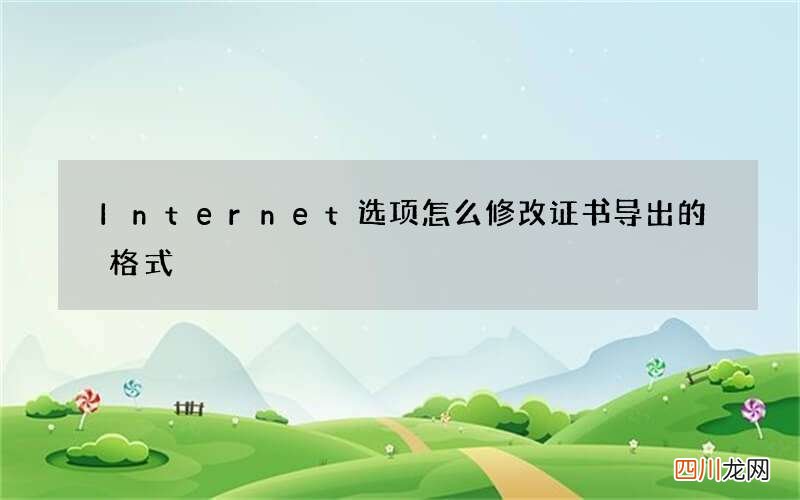 Internet选项怎么修改证书导出的格式?