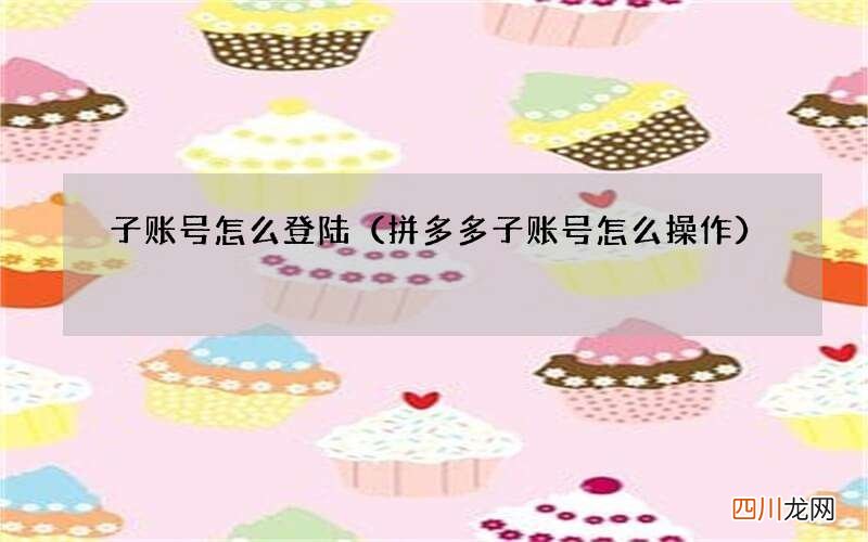 拼多多子账号怎么操作 子账号怎么登陆