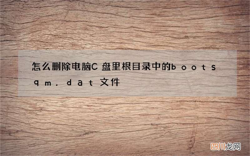 怎么删除电脑C盘里根目录中的bootsqm.dat文件?