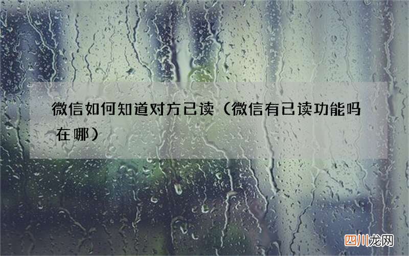微信有已读功能吗在哪 微信如何知道对方已读