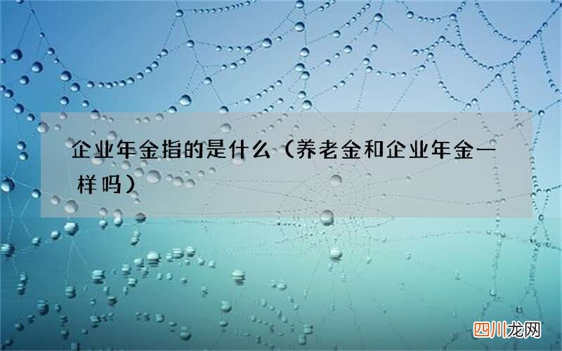 养老金和企业年金一样吗 企业年金指的是什么