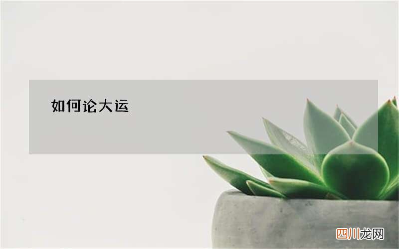如何论大运