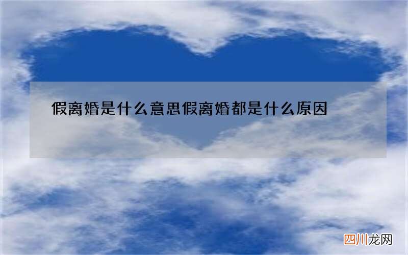 假离婚是什么意思 假离婚都是什么原因