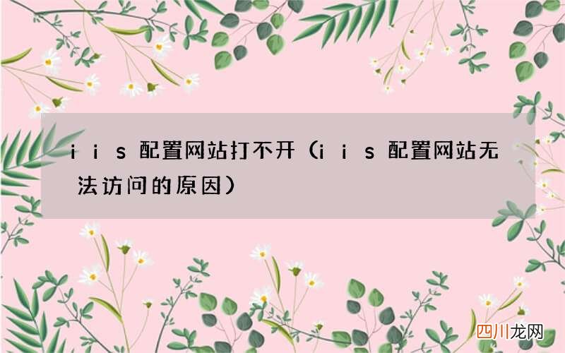 iis配置网站无法访问的原因 iis配置网站打不开