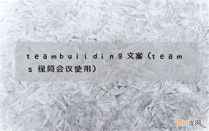 teams视频会议使用 team building文案