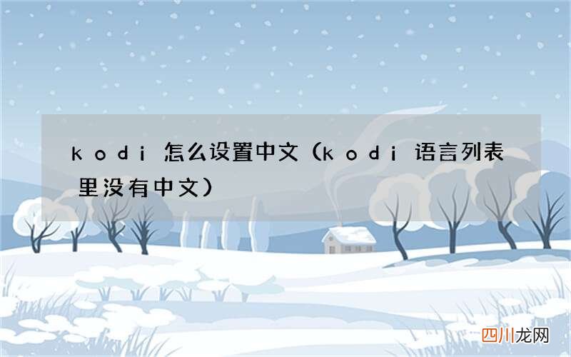 kodi语言列表里没有中文 kodi怎么设置中文