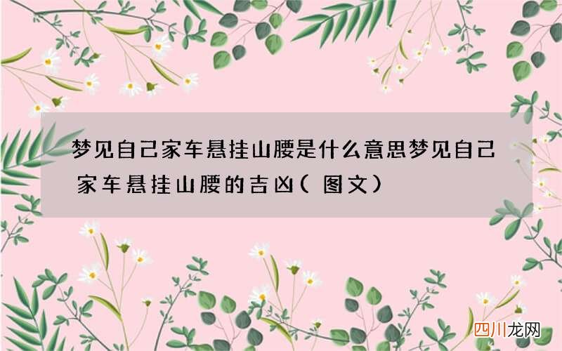 梦见自己家车悬挂山腰是什么意思 梦见自己家车悬挂山腰的吉凶