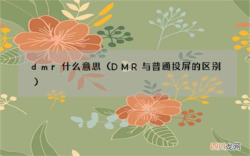 DMR与普通投屏的区别 dmr什么意思