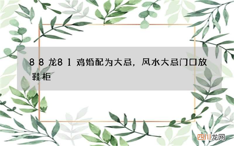 88龙81鸡婚配为大忌，风水大忌门口放鞋柜