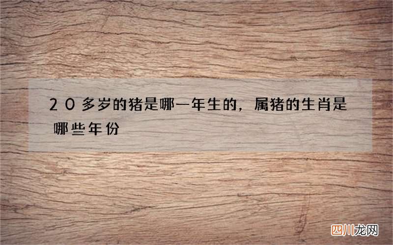 20多岁的猪是哪一年生的，属猪的生肖是哪些年份