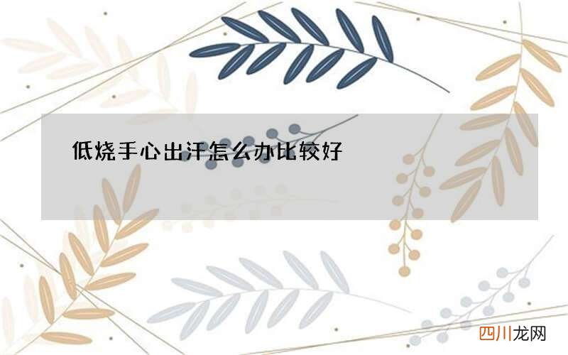 低烧手心出汗怎么办比较好