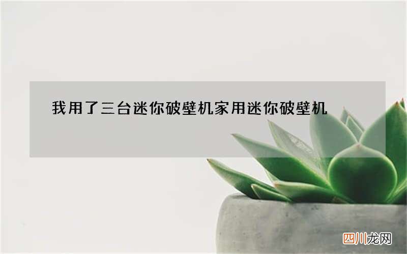 我用了三台迷你破壁机 家用迷你破壁机